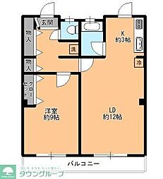 栄マンション 3階2Kの間取り