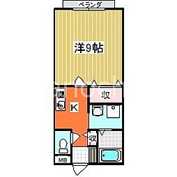 ガーデンハイツ春日 1Kの間取図画像