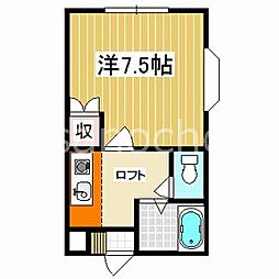 パルテネール 1Kの間取図画像