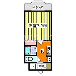 ローズマンション2 1Kの間取図画像