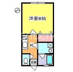 パニンスラ 1Kの間取図画像