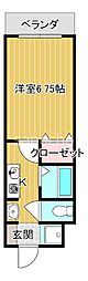 ローズマンション2 1Kの間取図画像