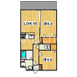 グラン・エステート清水 2LDKの間取図画像