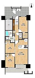 アソシア博多諸岡テラス 3LDKの間取図画像
