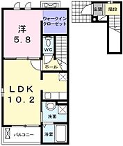 ベル　アムールＢ 204 ｜ 兵庫県揖保郡太子町鵤（賃貸アパート1LDK・2階・43.80㎡） その2