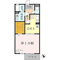 グランソレイユ 1DKの間取図画像