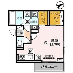D-PLACE飾磨駅前 ワンルームの間取図画像