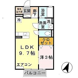 リガトーニワン 1LDKの間取図画像