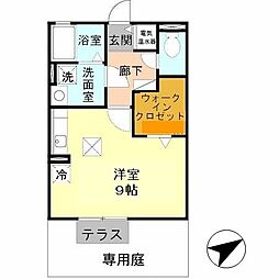 レセンテ東新町 ワンルームの間取図画像
