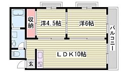 メゾン手柄 2LDKの間取図画像
