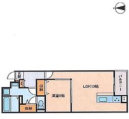 OAFLAT御立東2 1LDKの間取図画像