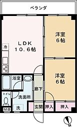 キャッスルコート21 2LDKの間取図画像