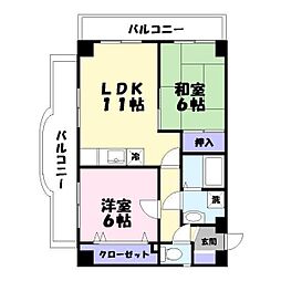 アルコ・ラ・カーサ佃町 2LDKの間取図画像