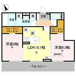 (仮称)D-ROOM北条1丁目PJ 2LDKの間取図画像