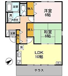 メゾンドクール 2LDKの間取図画像