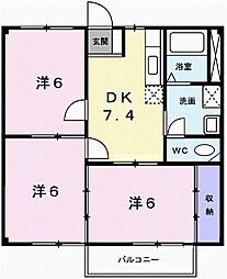 ニューシティーK&M 3DKの間取図画像