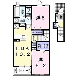 ルグラン赤穂I 2LDKの間取図画像