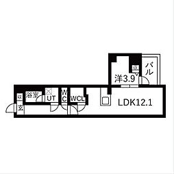 THE MUSE神屋町 1LDKの間取図画像