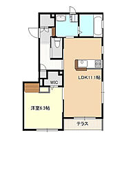 ヘーベルメゾン姫路B 1LDKの間取図画像