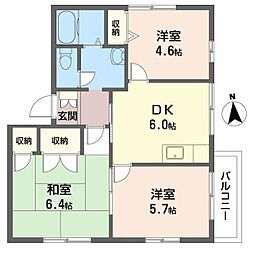 ヴィラ・イーグレット 3DKの間取図画像