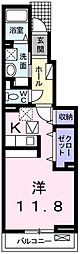 モーニンググローリー4 1Kの間取図画像