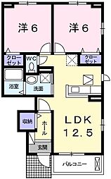 アンジュT 2LDKの間取図画像