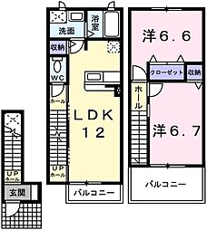 エステ・スール 2LDKの間取図画像