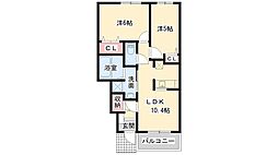 エアリー2 2LDKの間取図画像