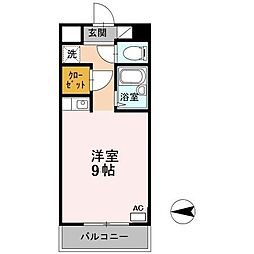 土井ハイツ北条口 1Kの間取図画像
