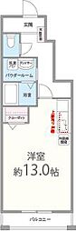 コゥジィーコート ワンルームの間取図画像