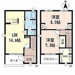 シャーメゾン阿成 2LDKの間取図画像