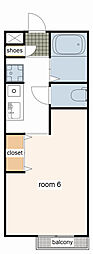 ho1 1Kの間取図画像