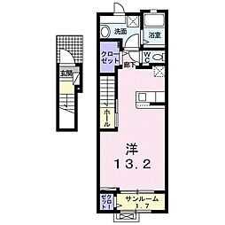 ラポール・メゾンB ワンルームの間取図画像