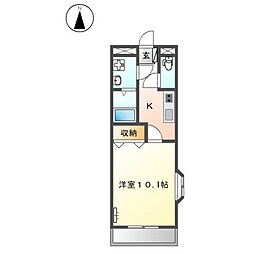 ラフィーヌ上野田2 1Kの間取図画像