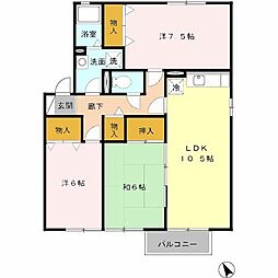 第5グリーンハイツB棟 3LDKの間取図画像