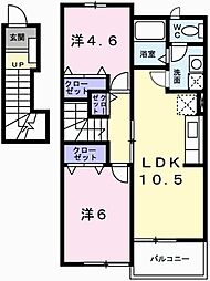 シエル・ソーレ 2LDKの間取図画像