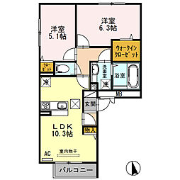 ルボマノアール 2LDKの間取図画像