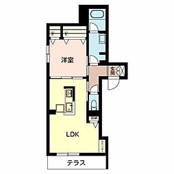 シャーメゾン姫路R 1LDKの間取図画像
