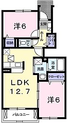 ノースカレント2 2LDKの間取図画像