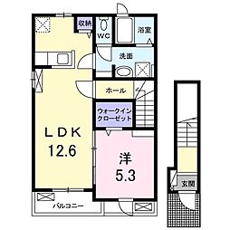 シーズンテラス太子 1LDKの間取図画像