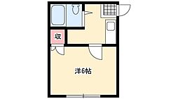 サンパレス 1Kの間取図画像