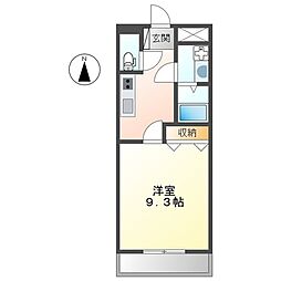 プロニティハウス 1Kの間取図画像