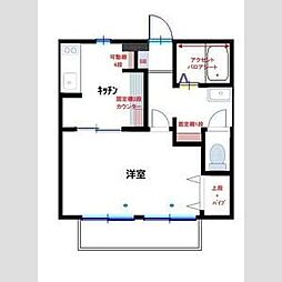 ファミール富永C 1Kの間取図画像