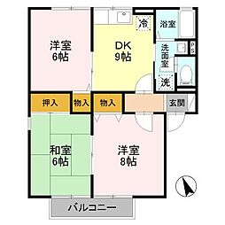 ウィズフレア 3DKの間取図画像