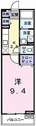 サンクレメントB 1Kの間取図画像