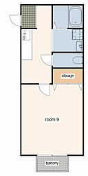 フォレストセブン 1Kの間取図画像