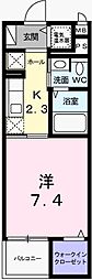 ブリーズコート城北 1Kの間取図画像