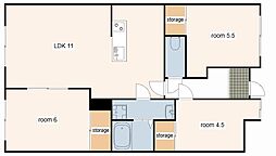 シティーガーデン広畑 3LDKの間取図画像