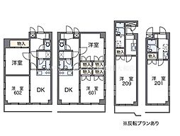 小田急江ノ島線 東林間駅 徒歩2分の賃貸マンション 2階1Kの間取り
