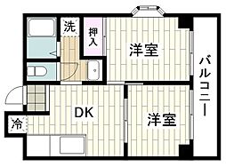 エトワールヤマト 2DKの間取図画像